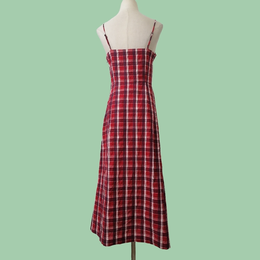fits sz S/M, plaid slip dress